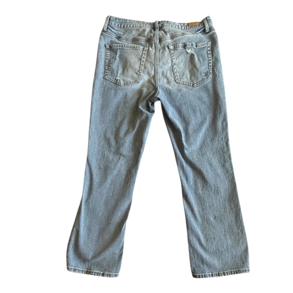 Seven7 Jeans Size 8 Light Wash Distressed Mid Rise Stretch Denim - Picture 3 of 13